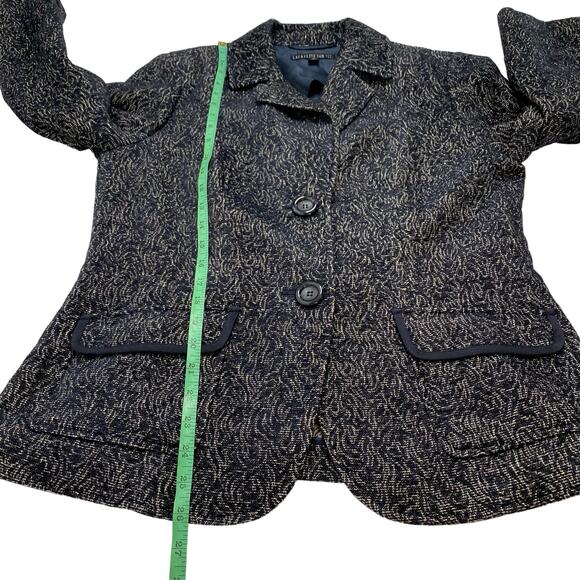 LAFAYETTE 148 Paisley Swirl Blue White Blazer Jacket Size 12 Unlined Tapestry - Picture 9 of 10